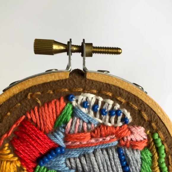 Mini Abstract Embroidery & Beading Hoop Art - Picture 5 of 8